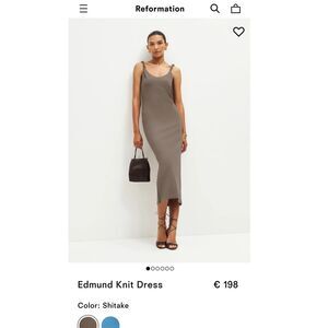 Reformation Edmund Shitake Knit Bodycon Midi Dress Fitted Stretch Size S